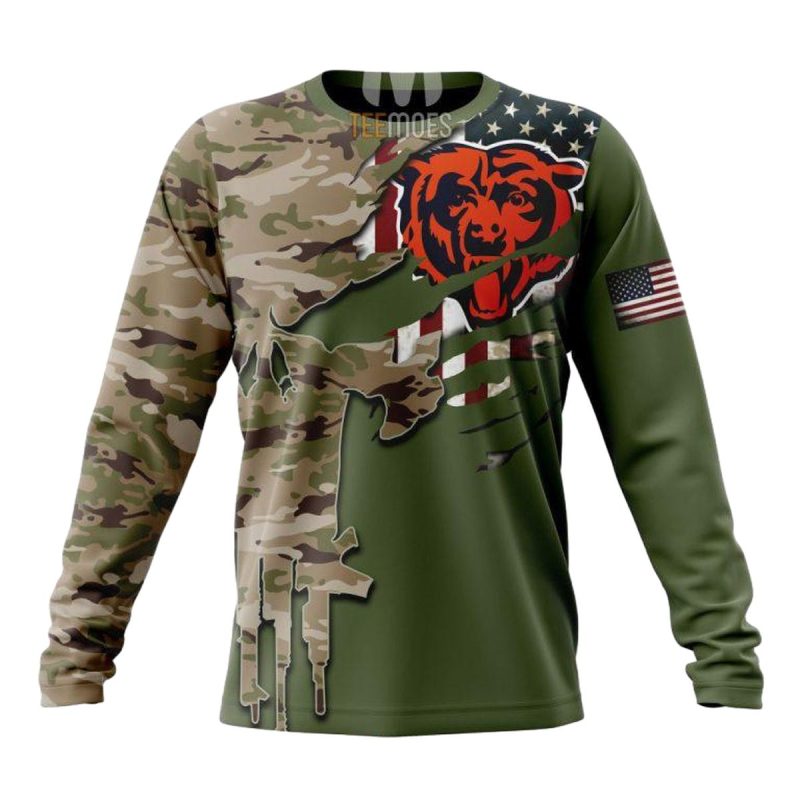 Personalized Chicago Bears Camo Us Military Aop Sweatshirt 1