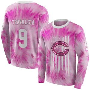 Personalized Chicago Bears Cancer Support Pink AOP Sweatshirt