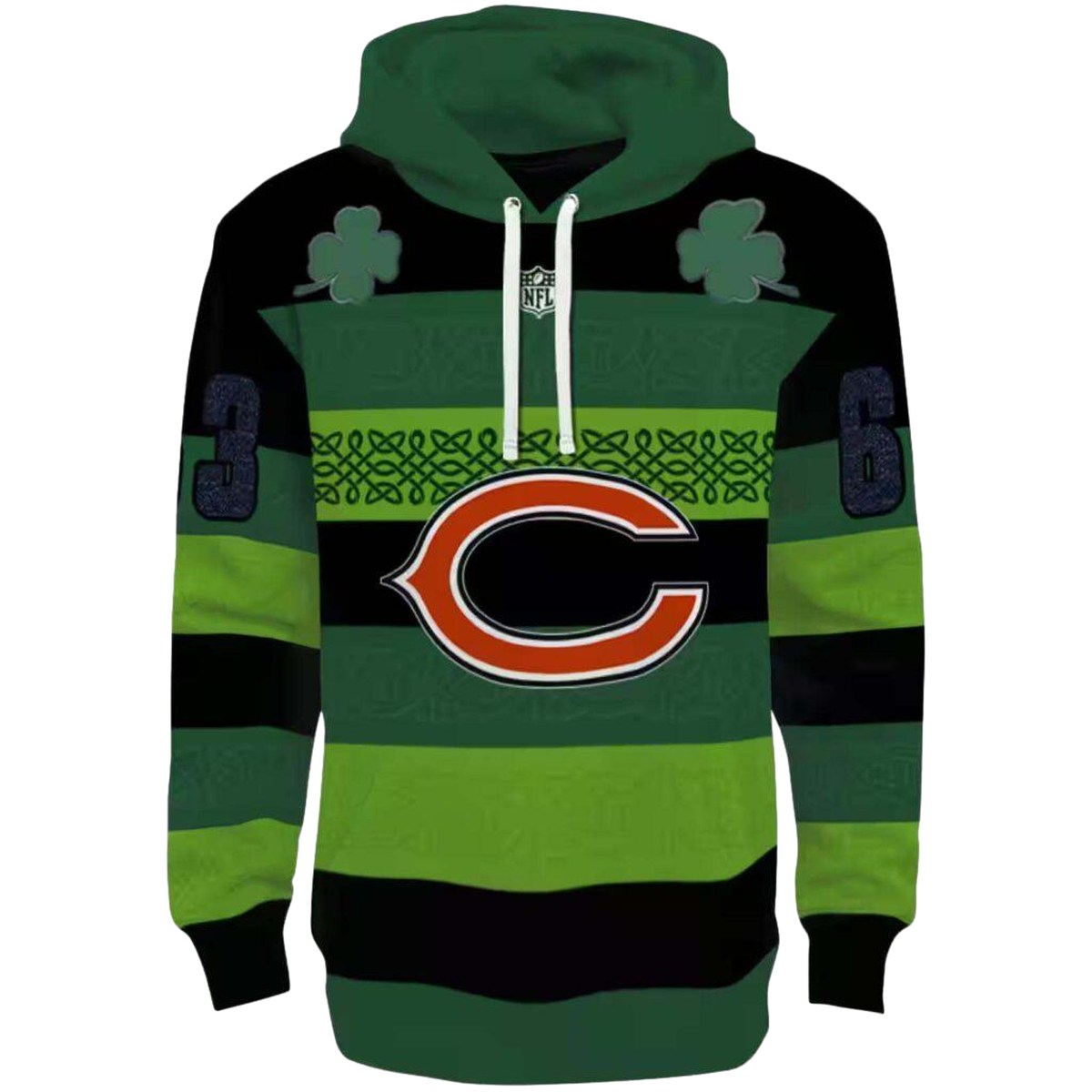 Personalized-Chicago-Bears-Celtic-Patterns-Green-AOP-Hoodie-2