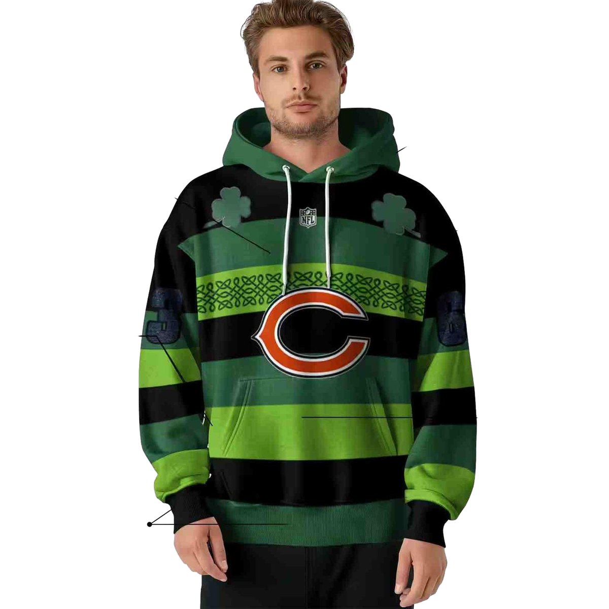Personalized-Chicago-Bears-Celtic-Patterns-Green-AOP-Hoodie-4