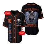 Personalized Chicago Bears DAMN Right Angel Skull Baseball Jersey