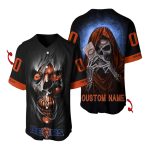 Personalized Chicago Bears Dead Skull Halloween Baseball Jersey