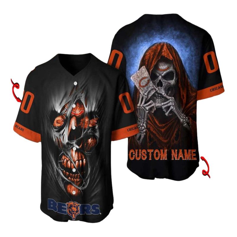 Personalized-Chicago-Bears-Dead-Skull-Halloween-Baseball-Jersey-1 Personalized Chicago Bears Dead Skull Halloween Baseball Jersey 1