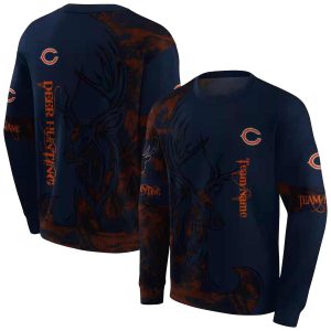 Personalized Chicago Bears Deer Silhouette Blue AOP Sweatshirt