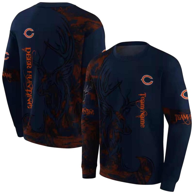 Personalized-Chicago-Bears-Deer-Silhouette-Blue-Aop-Sweatshirt-1 Personalized Chicago Bears Deer Silhouette Blue Aop Sweatshirt 1