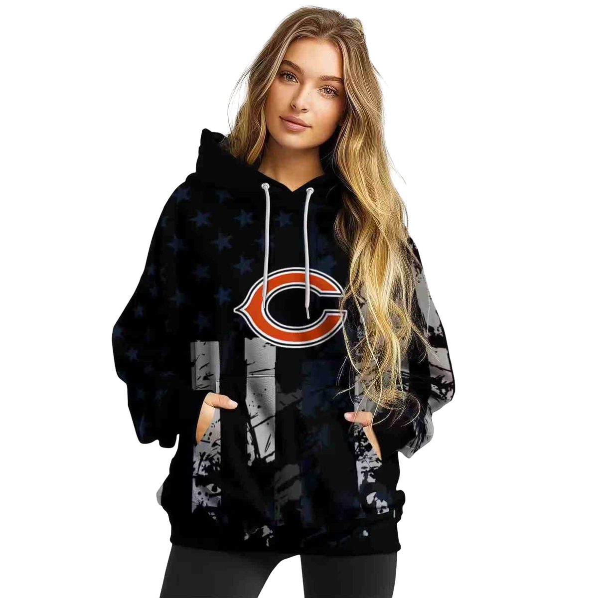 Personalized-Chicago-Bears-Distressed-Flag-Blue-Black-AOP-Hoodie-3