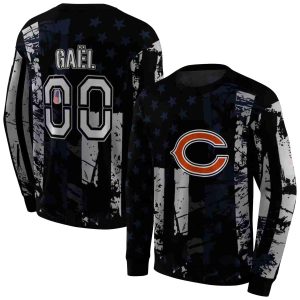 Personalized Chicago Bears Distressed Flag Blue Black AOP Sweatshirt