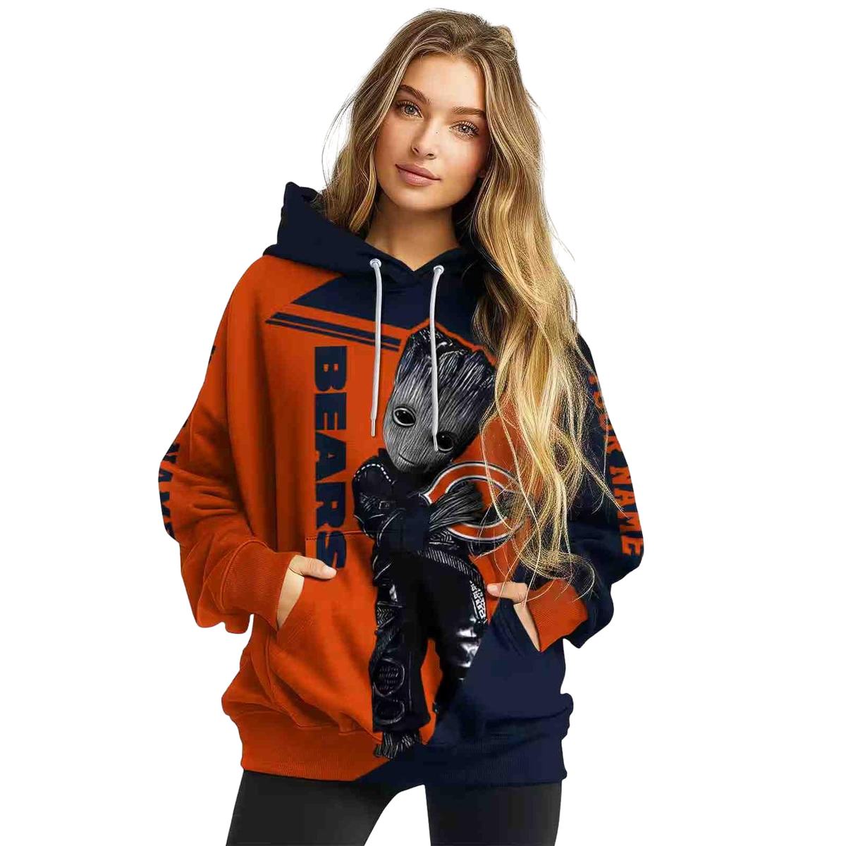 Personalized-Chicago-Bears-Groot-Blue-Orange-AOP-Hoodie-3