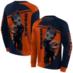 Personalized Chicago Bears Groot Blue Orange AOP Sweatshirt