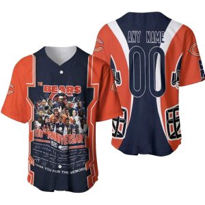 Personalized Chicago Bears Helmet 100th Anniversary Thank You For The Memories Baseball Jersey