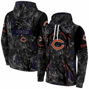 Personalized Chicago Bears Hunting Theme Blue Black AOP Hoodie