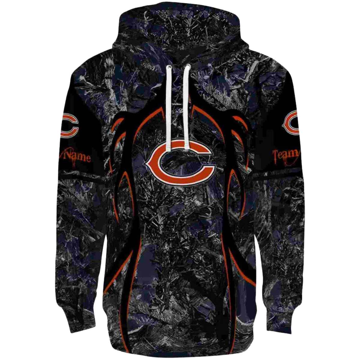 Personalized-Chicago-Bears-Hunting-Theme-Blue-Black-AOP-Hoodie-2