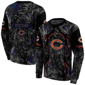 Personalized Chicago Bears Hunting Theme Blue Black AOP Sweatshirt