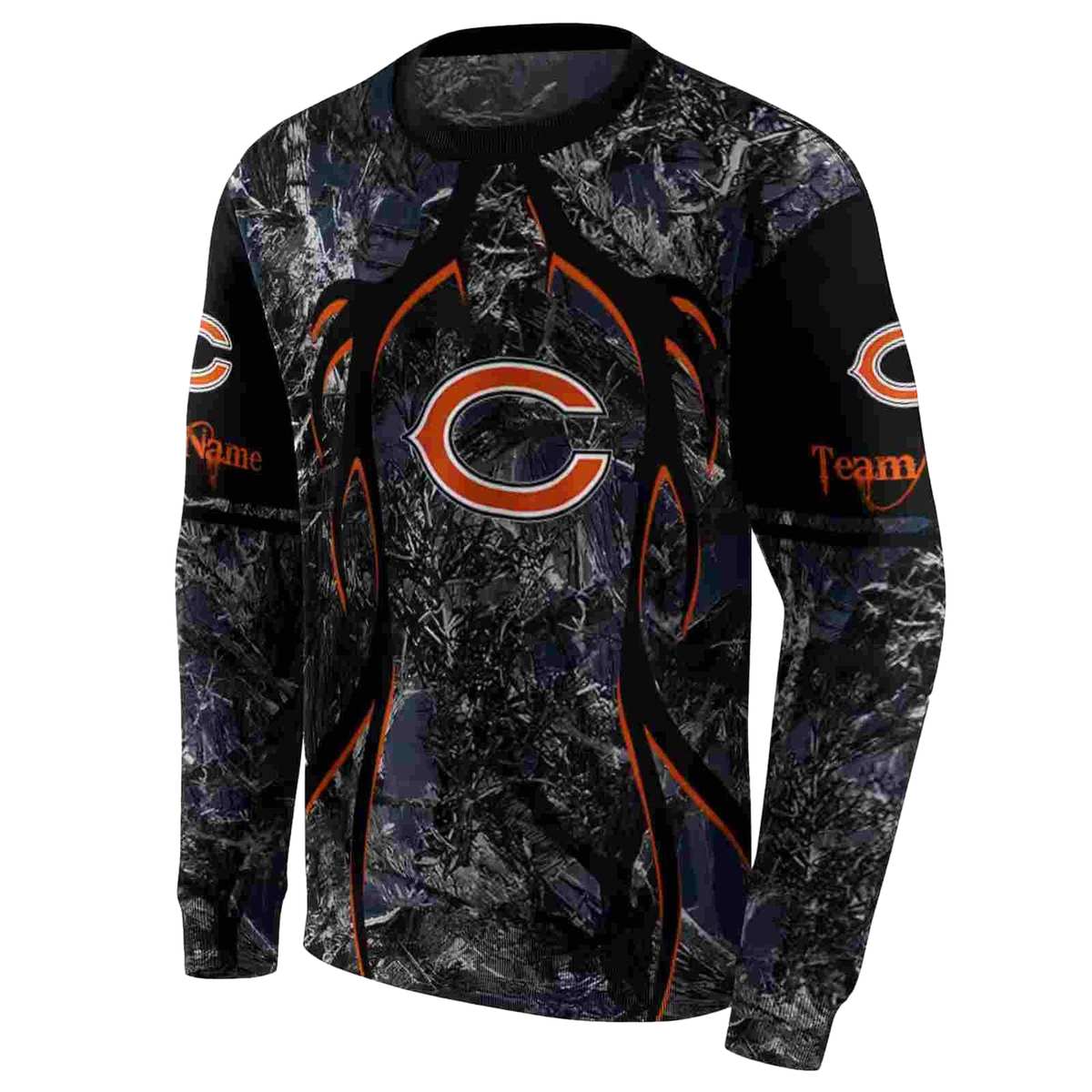 Personalized-Chicago-Bears-Hunting-Theme-Blue-Black-AOP-Sweatshirt-2