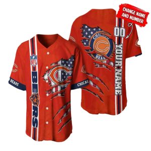 Personalized Chicago Bears In My Heart Baseball Jersey