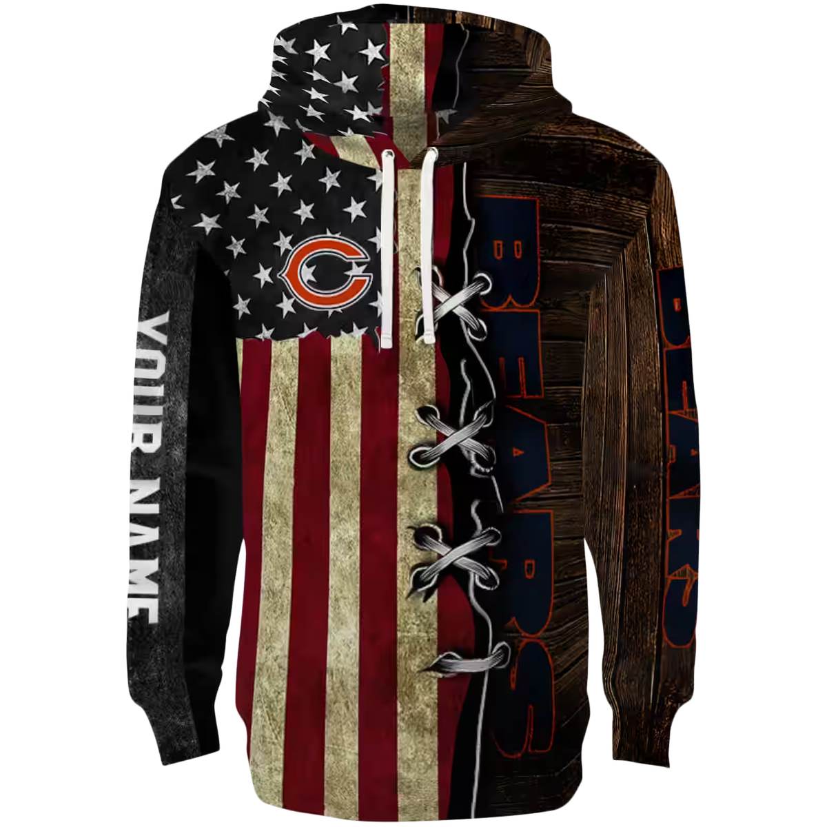 Personalized-Chicago-Bears-Logo-And-American-Pride-AOP-Hoodie-2