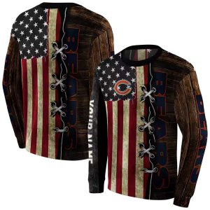Personalized Chicago Bears Logo And American Pride AOP Sweatshirt