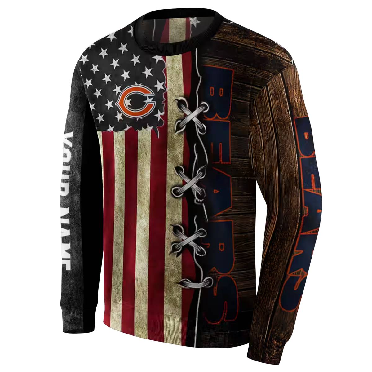 Personalized-Chicago-Bears-Logo-And-American-Pride-AOP-Sweatshirt-2