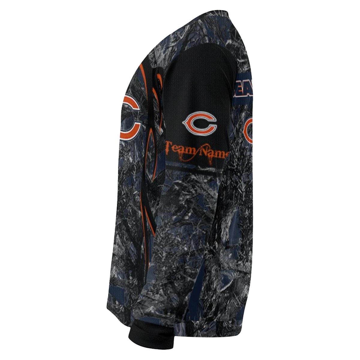 Personalized-Chicago-Bears-Logo-And-Antlers-Pattern-Blue-Black-AOP-Sweatshirt-4
