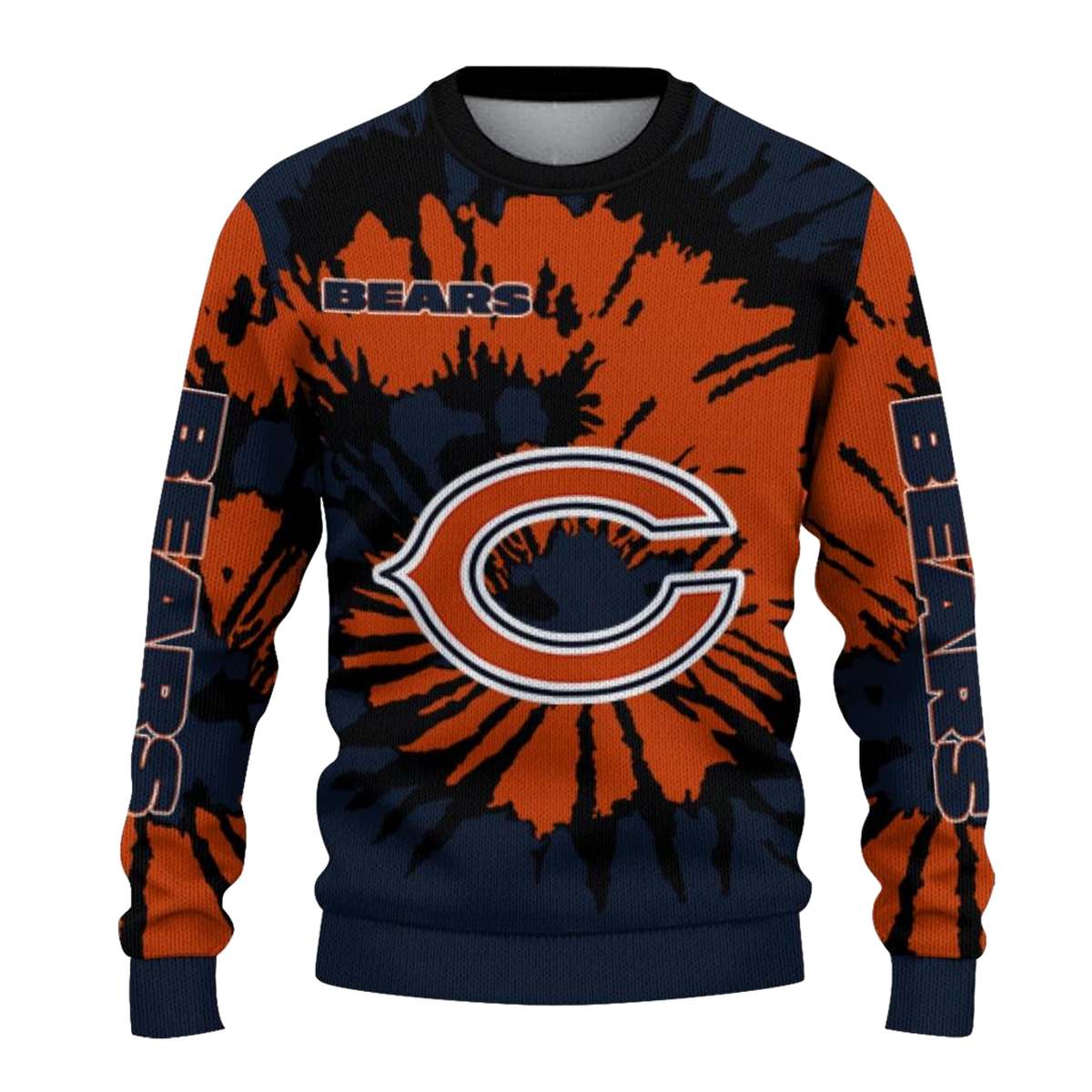 Personalized-Chicago-Bears-Logo-And-Burst-Swirl-Blue-AOP-Sweatshirt-2
