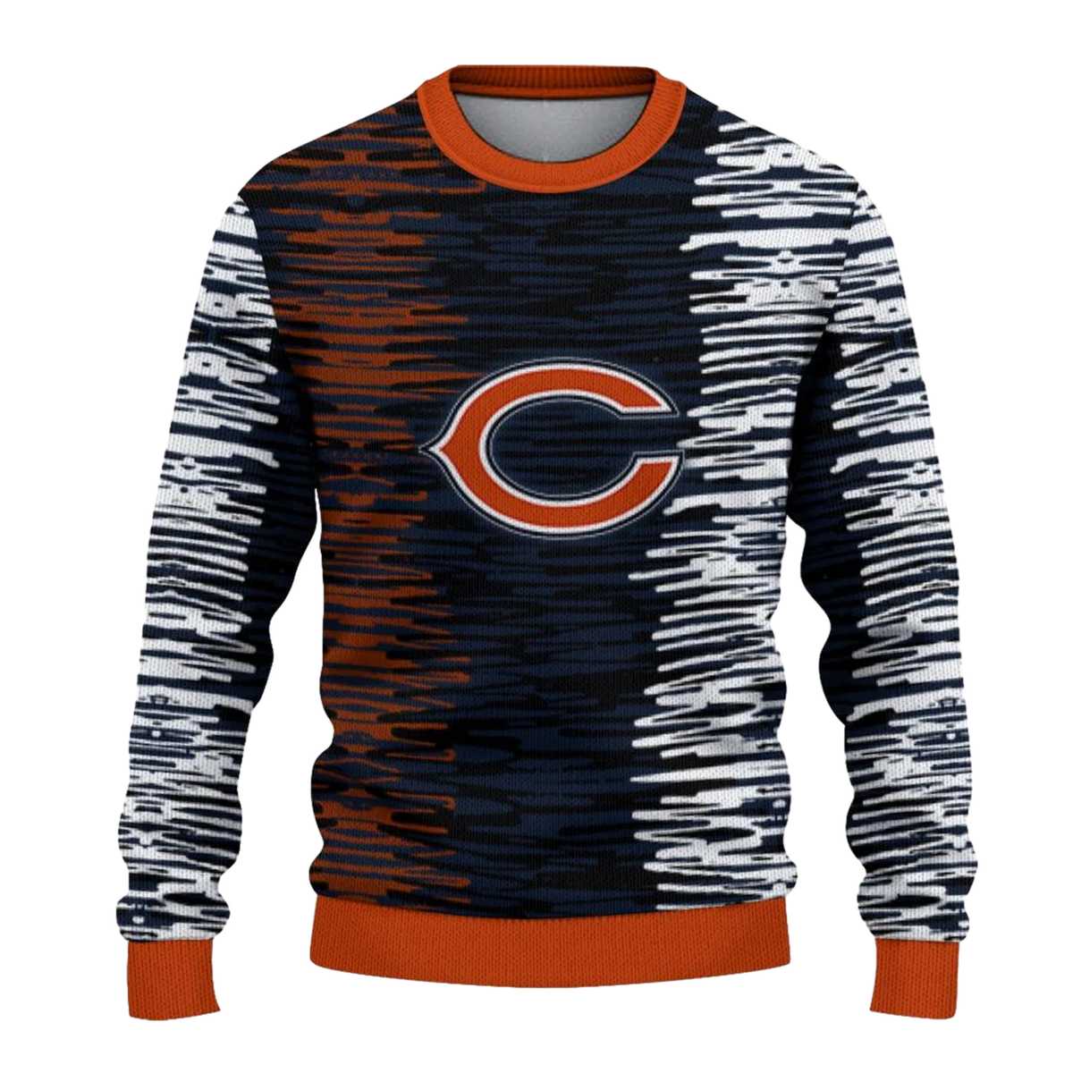 Personalized-Chicago-Bears-Logo-And-Camouflage-Stripe-Blue-white-AOP-Sweatshirt-2