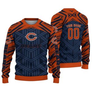 Personalized Chicago Bears Logo And Chevron Pattern Blue AOP Sweatshirt