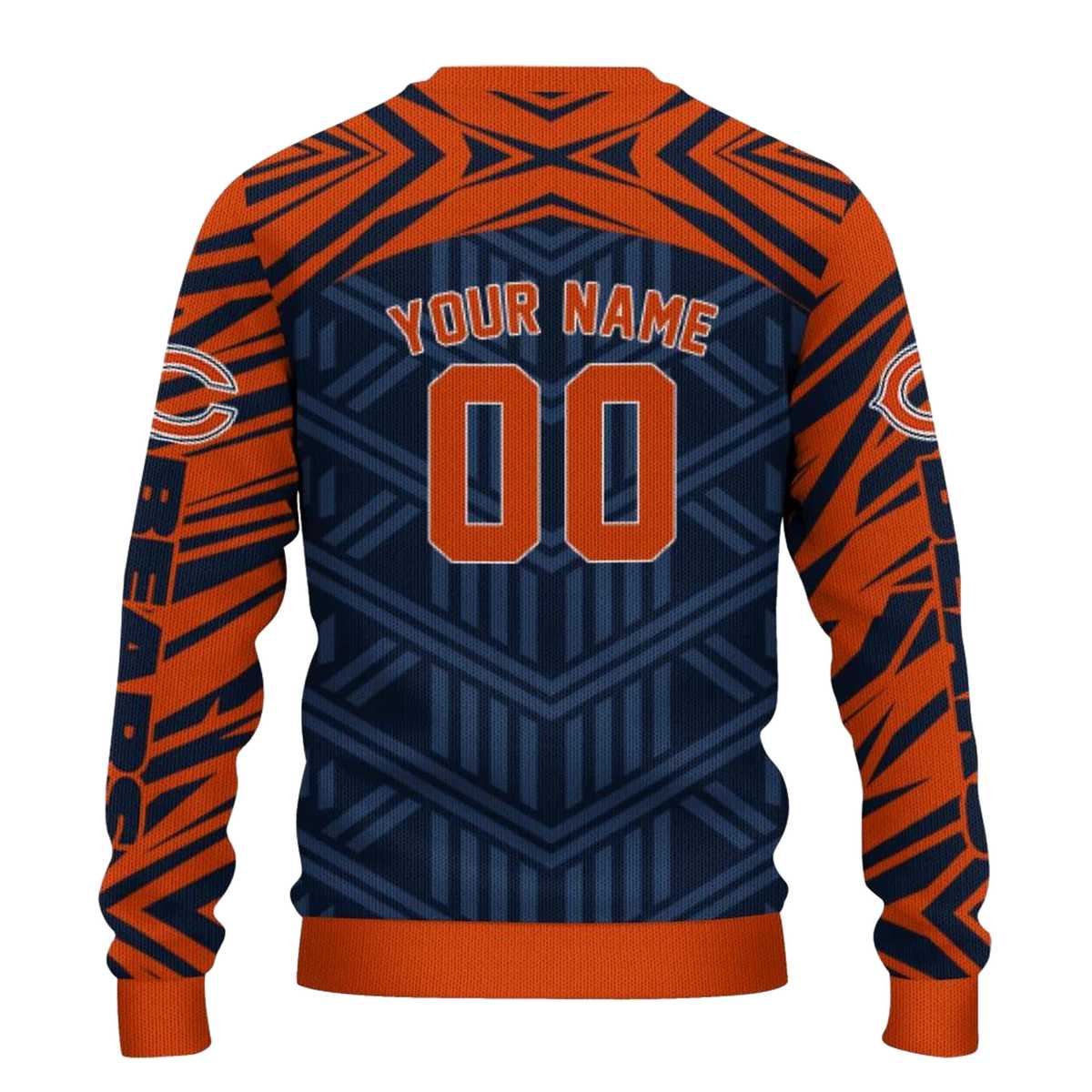 Personalized-Chicago-Bears-Logo-And-Chevron-Pattern-Blue-AOP-Sweatshirt-3