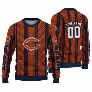 Personalized Chicago Bears Logo And Chevron Rows Rows AOP Sweatshirt