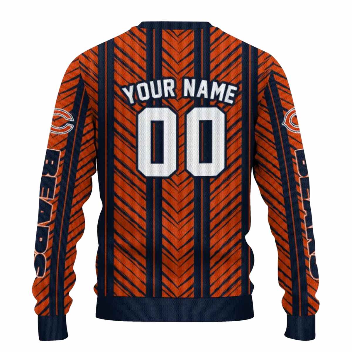 Personalized-Chicago-Bears-Logo-And-Chevron-Rows-Rows-AOP-Sweatshirt-3