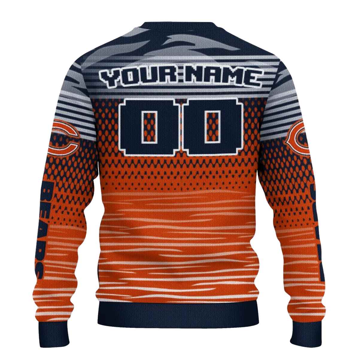 Personalized-Chicago-Bears-Logo-And-Diamond-Mesh-AOP-Sweatshirt-3