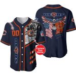 Personalized Chicago Bears Logo And Eagle US Flag Baseball Jersey