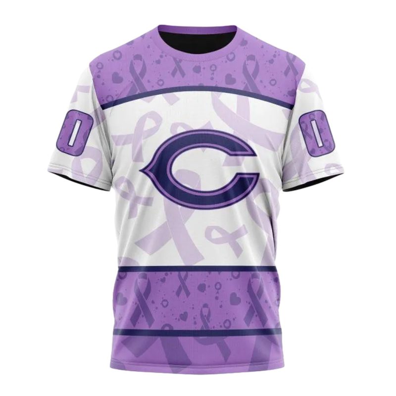 Personalized Chicago Bears Logo And Fight Cancer Aop T Shirt 1