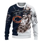 Personalized-Chicago-Bears-Logo-And-Jesus-Tears-Blue-White-AOP-Sweatshirt-2
