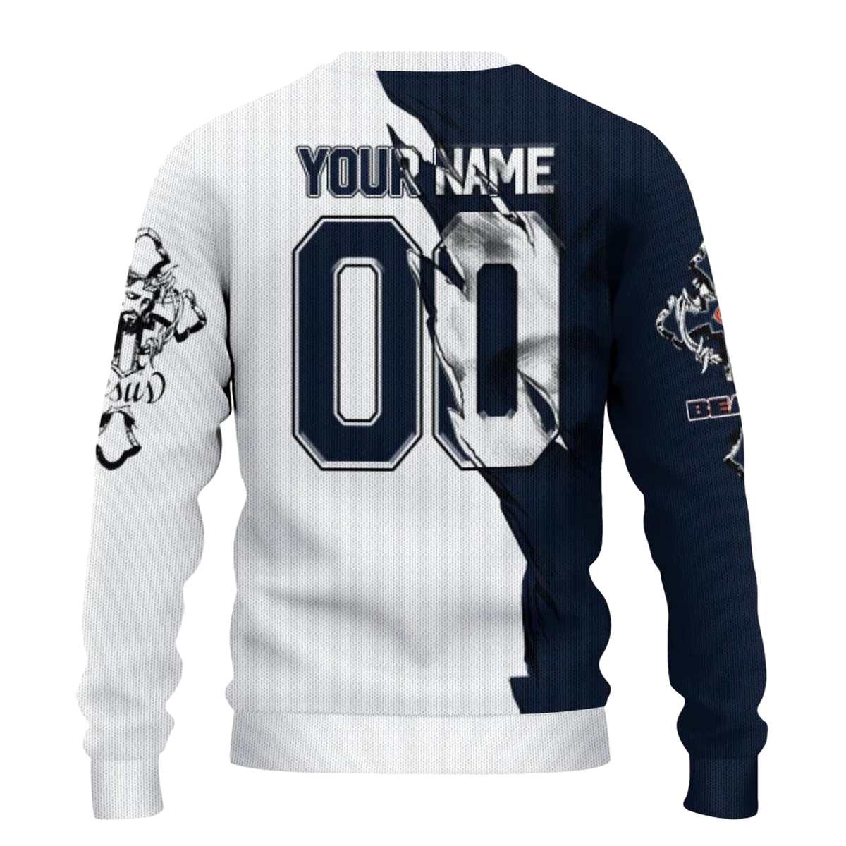 Personalized-Chicago-Bears-Logo-And-Jesus-Tears-Blue-White-AOP-Sweatshirt-3