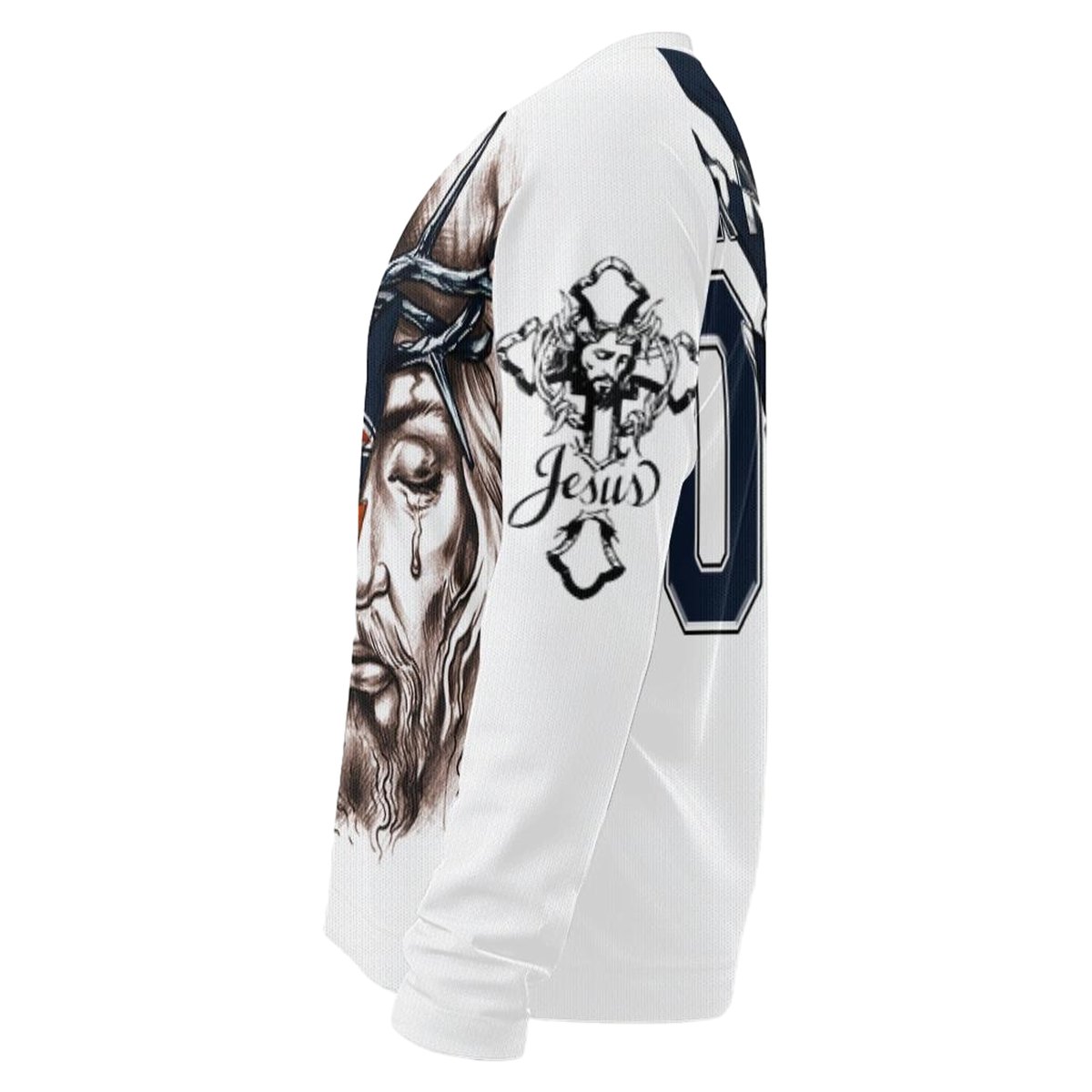 Personalized-Chicago-Bears-Logo-And-Jesus-Tears-Blue-White-AOP-Sweatshirt-4