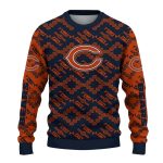 Personalized-Chicago-Bears-Logo-And-Lattice-Gridwork-Blue-AOP-Sweatshirt-2