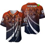 Personalized Chicago Bears Logo And Mascot Halftone Pattern Baseball Jersey
