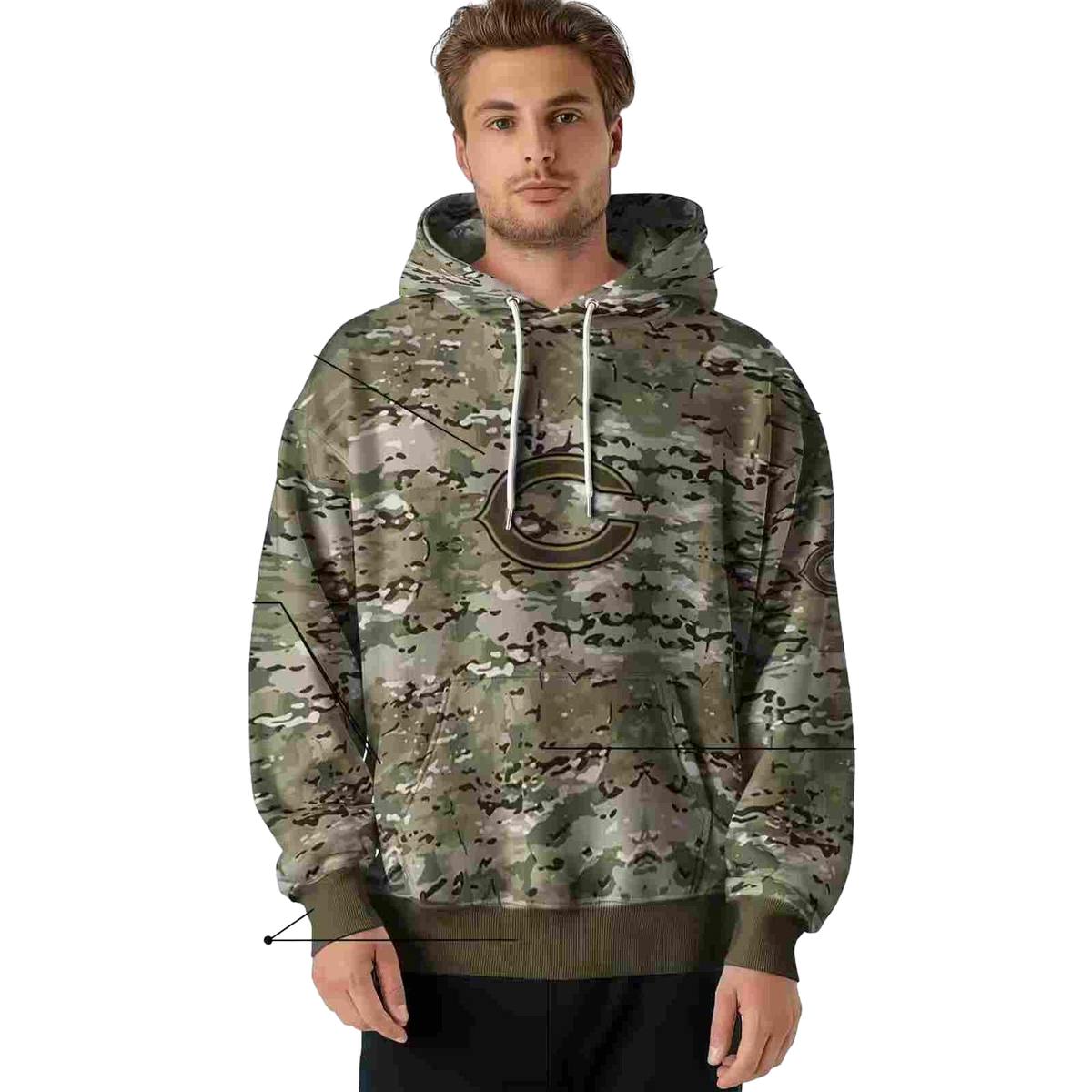 Personalized-Chicago-Bears-Logo-And-Military-Style-AOP-Hoodie-4