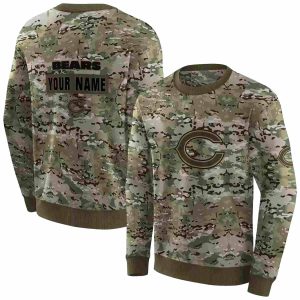 Personalized Chicago Bears Logo And Military Style AOP Sweatshirt