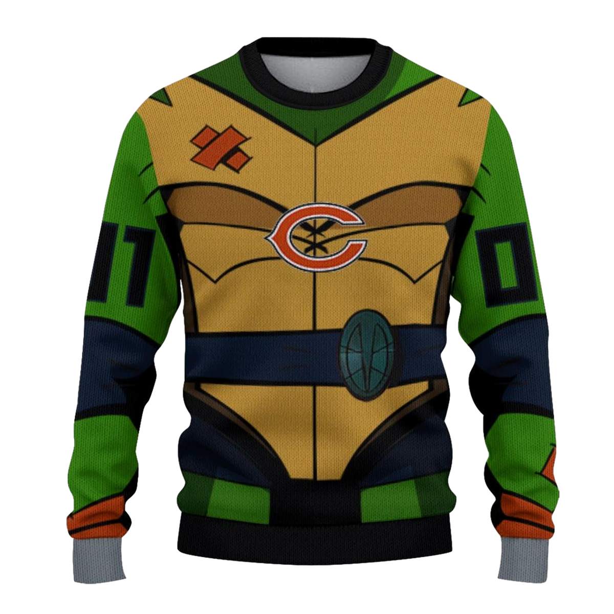Personalized-Chicago-Bears-Logo-And-Ninja-Turtle-Cosplay-AOP-Sweatshirt-2