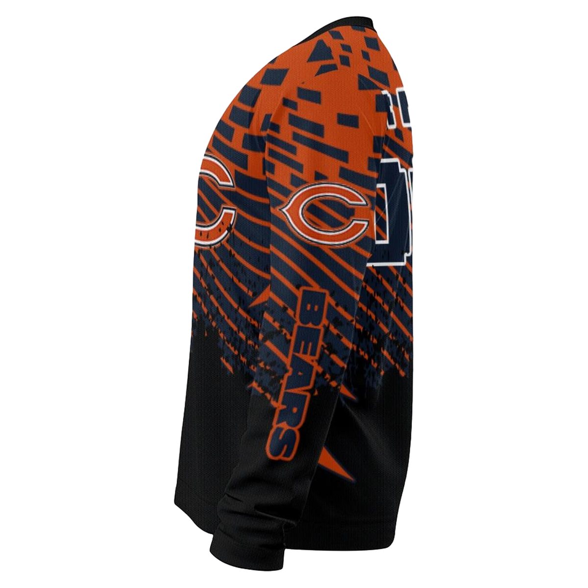 Personalized-Chicago-Bears-Logo-And-Pixel-Flow-Blue-Black-AOP-Sweatshirt-4