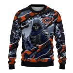 Personalized-Chicago-Bears-Logo-And-Skull-Horde-Blue-AOP-Sweatshirt-2