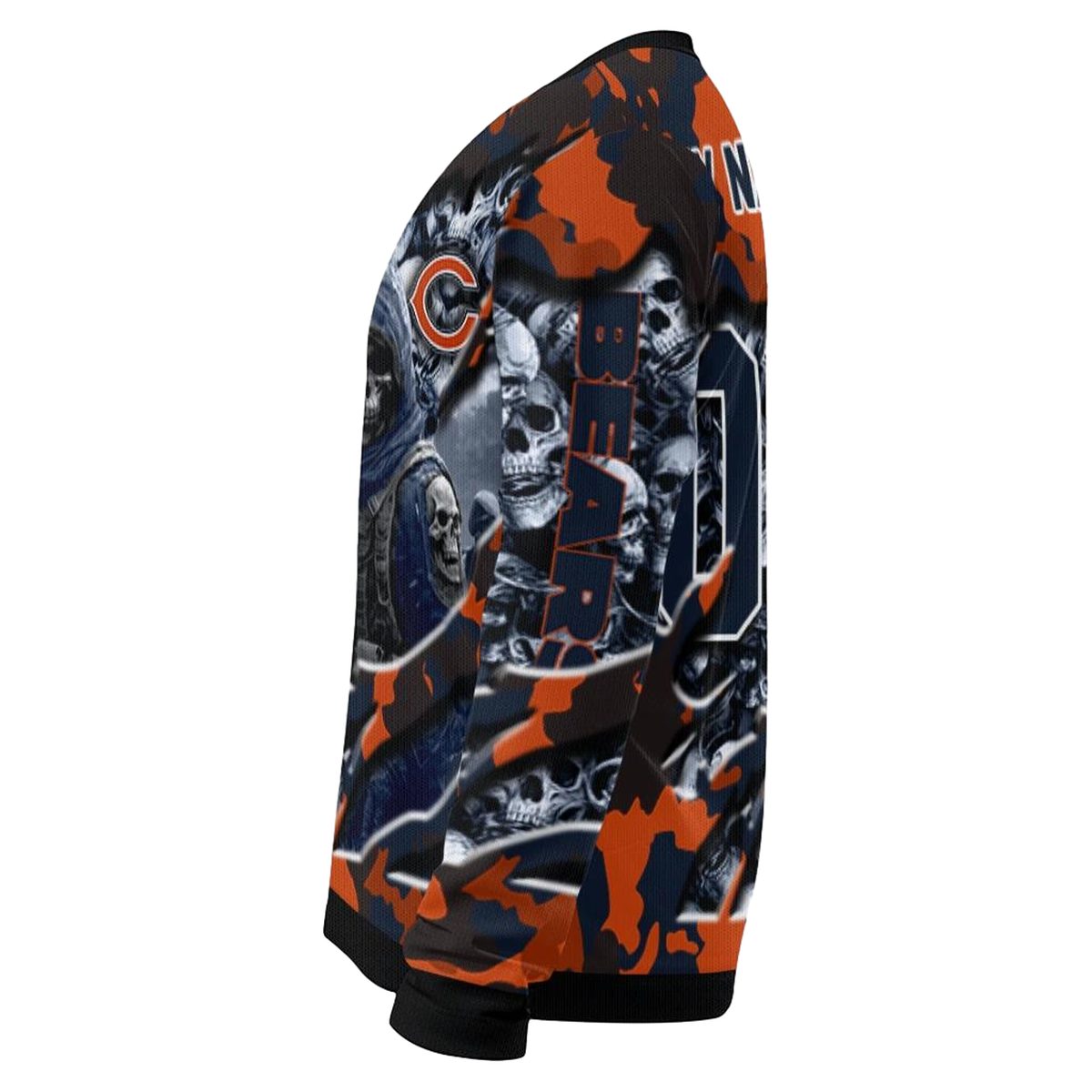 Personalized-Chicago-Bears-Logo-And-Skull-Horde-Blue-AOP-Sweatshirt-4