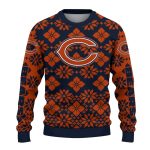 Personalized-Chicago-Bears-Logo-And-Snowflake-Matrix-Blue-AOP-Sweatshirt-2
