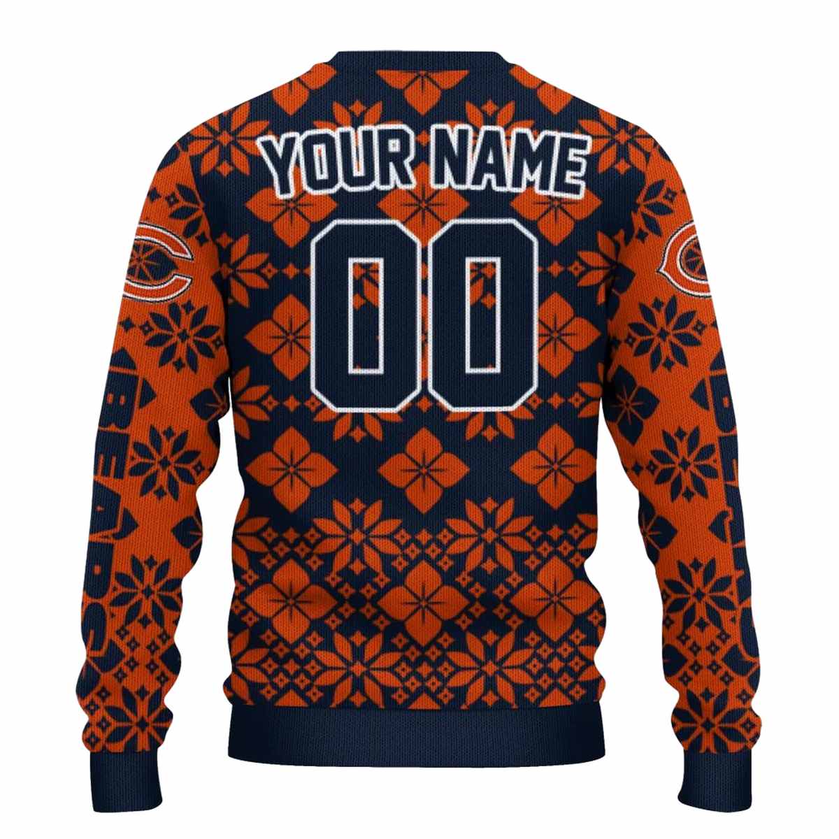 Personalized-Chicago-Bears-Logo-And-Snowflake-Matrix-Blue-AOP-Sweatshirt-4