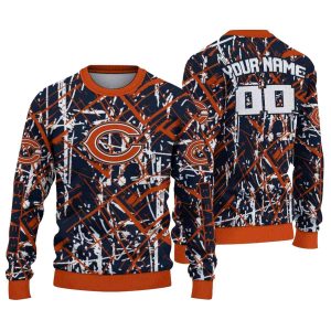 Personalized Chicago Bears Logo And Streak Overlay Blue AOP Sweatshirt