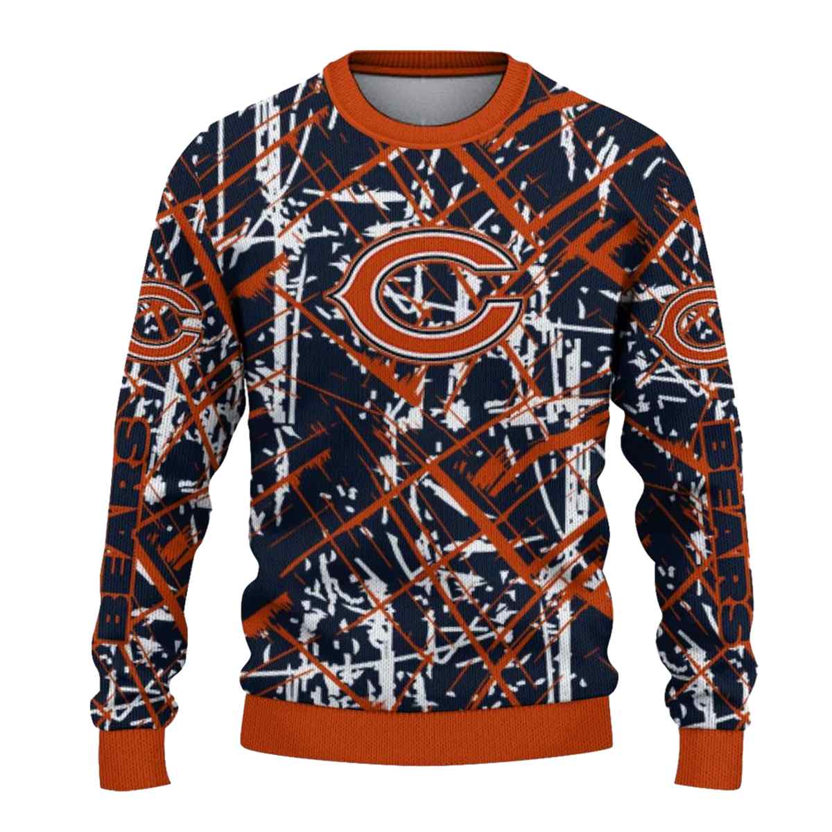 Personalized-Chicago-Bears-Logo-And-Streak-Overlay-Blue-AOP-Sweatshirt-2