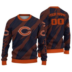 Personalized Chicago Bears Logo And Stripe Motion Blue AOP Sweatshirt