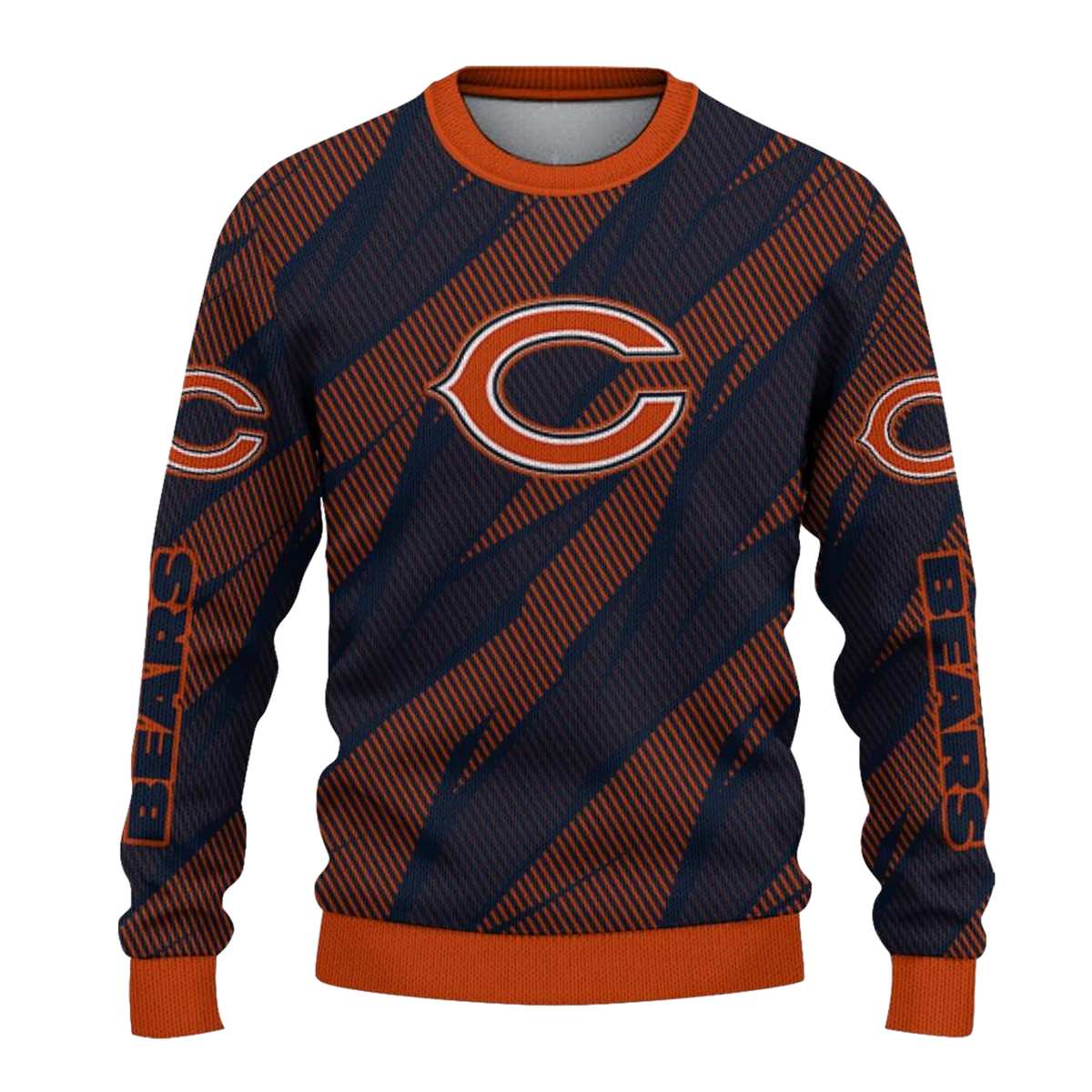 Personalized-Chicago-Bears-Logo-And-Stripe-Motion-Blue-AOP-Sweatshirt-2