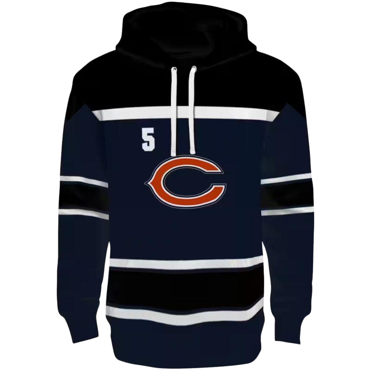 Personalized-Chicago-Bears-Logo-And-Striped-Pattern-Blue-AOP-Hoodie-2